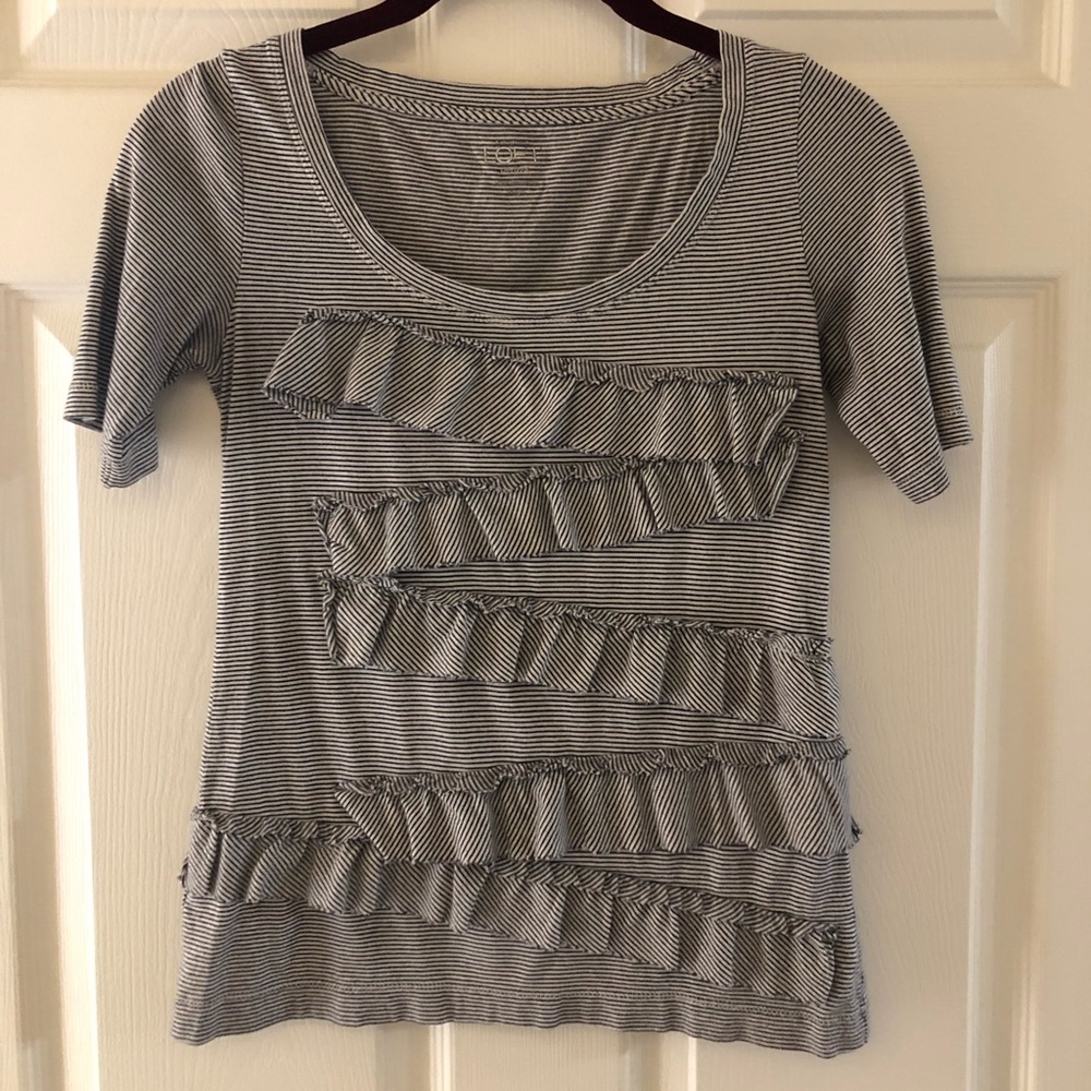 LOFT black and white striped shirt